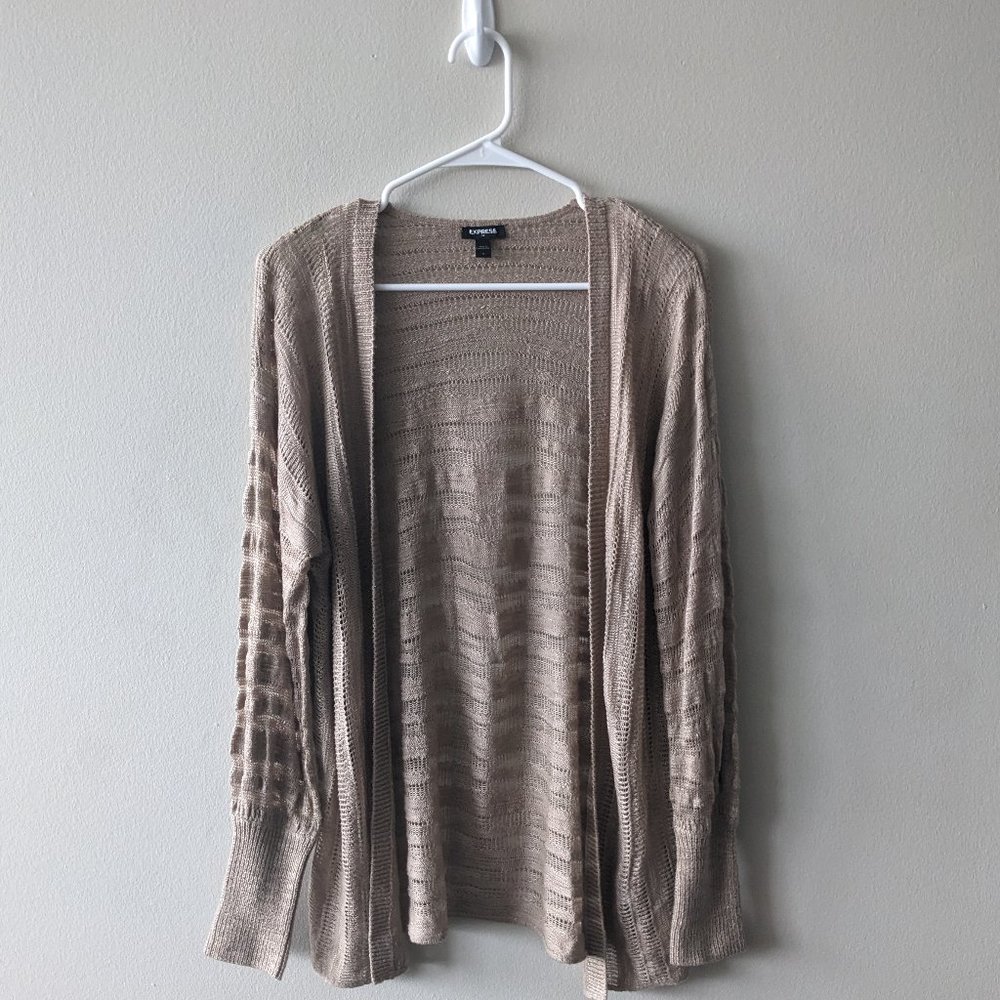 Express - Long Sleeve Beige Cardigan - Size S